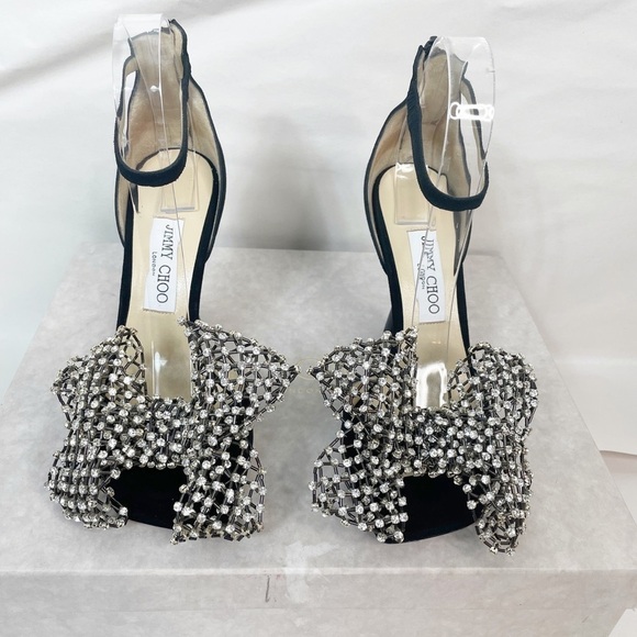 Jimmy Choo Mana 100mm Crystal Bow Heels - Picture 4 of 12